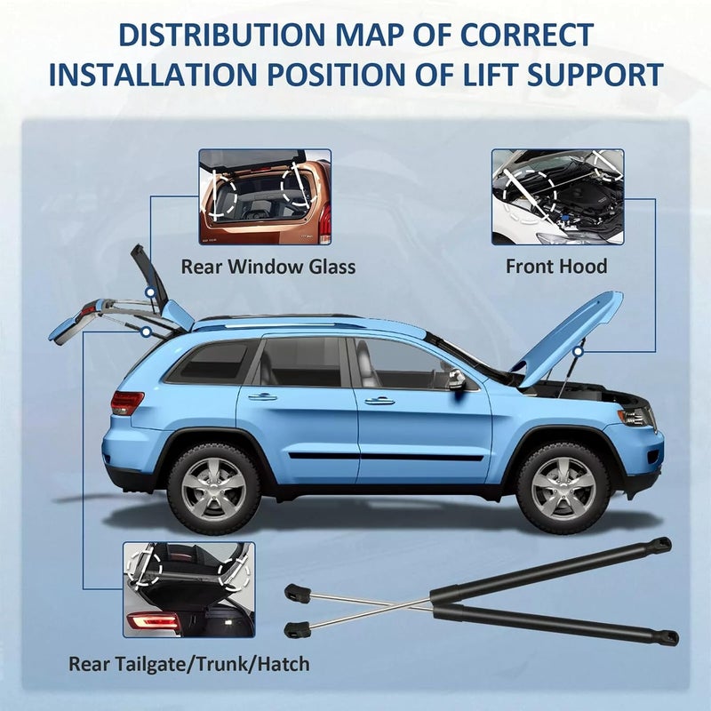 JSTEE Compatible with Jeep Wrangler 2007 2008 2009 2010 Sport Utility,Rear Window Glass Lift Supports Shock Struts - Replace# 55397060AC, 4589609AA(2PC Set),with Screwdriver for Install - Image 5
